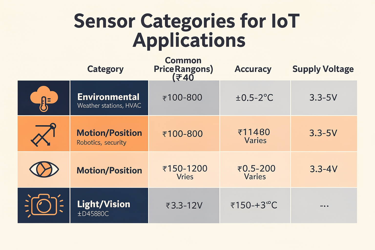 Understanding Sensor Categories for IoT Applications