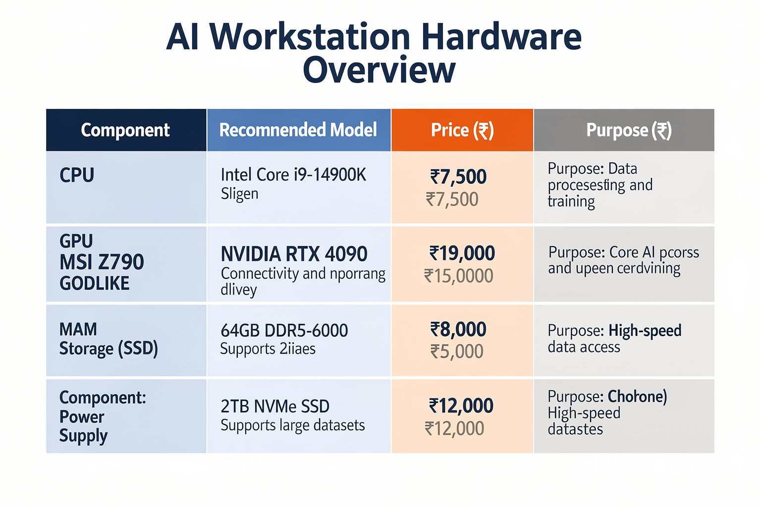 Components Required for AI Workstation