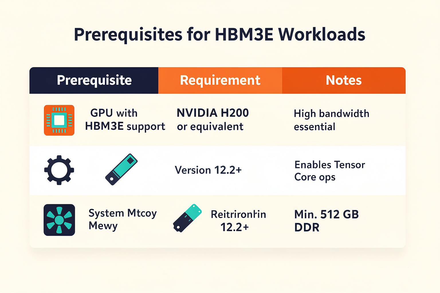 Prerequisites & Setup Requirements (TABLE)