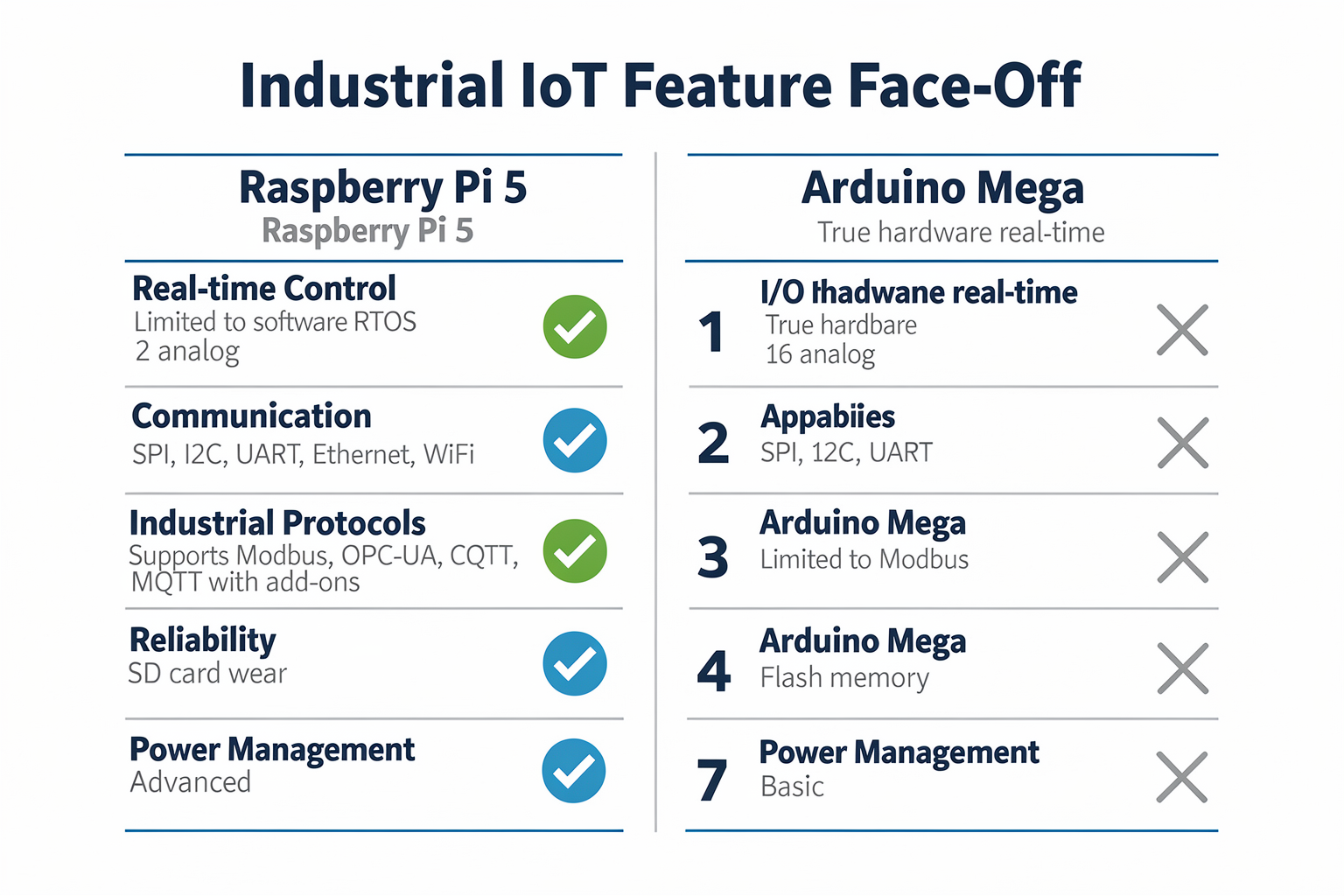 Detailed Comparison: Industrial IoT Specific Features