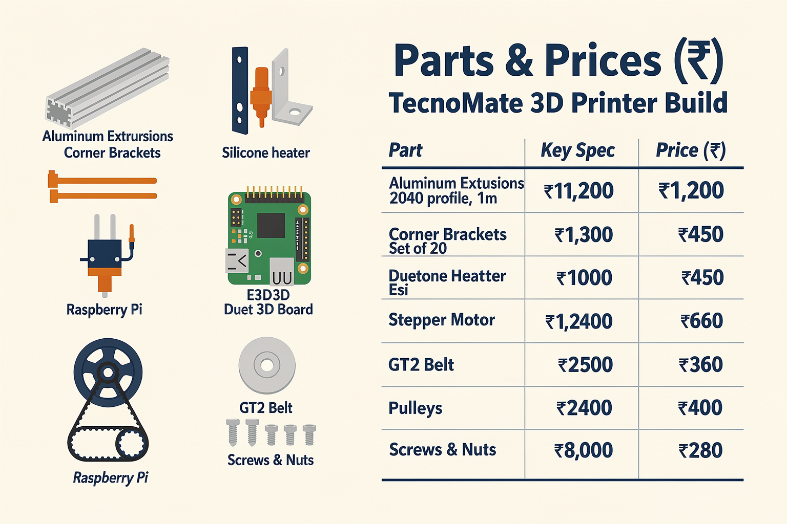 Components Required (Available at TecnoMate!)