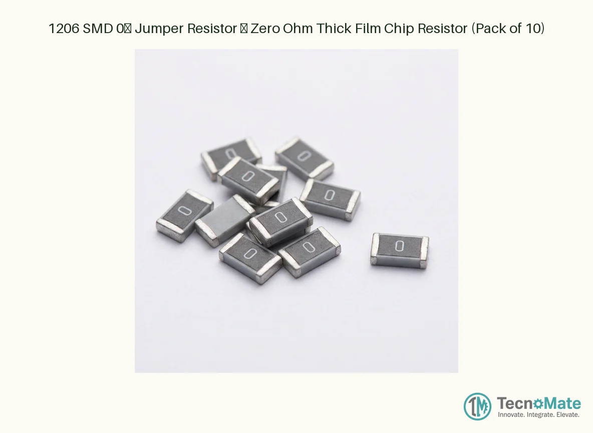 1206 SMD 0Ω Jumper Resistor – Zero Ohm Thick Film Chip Resistor (Pack of 10)