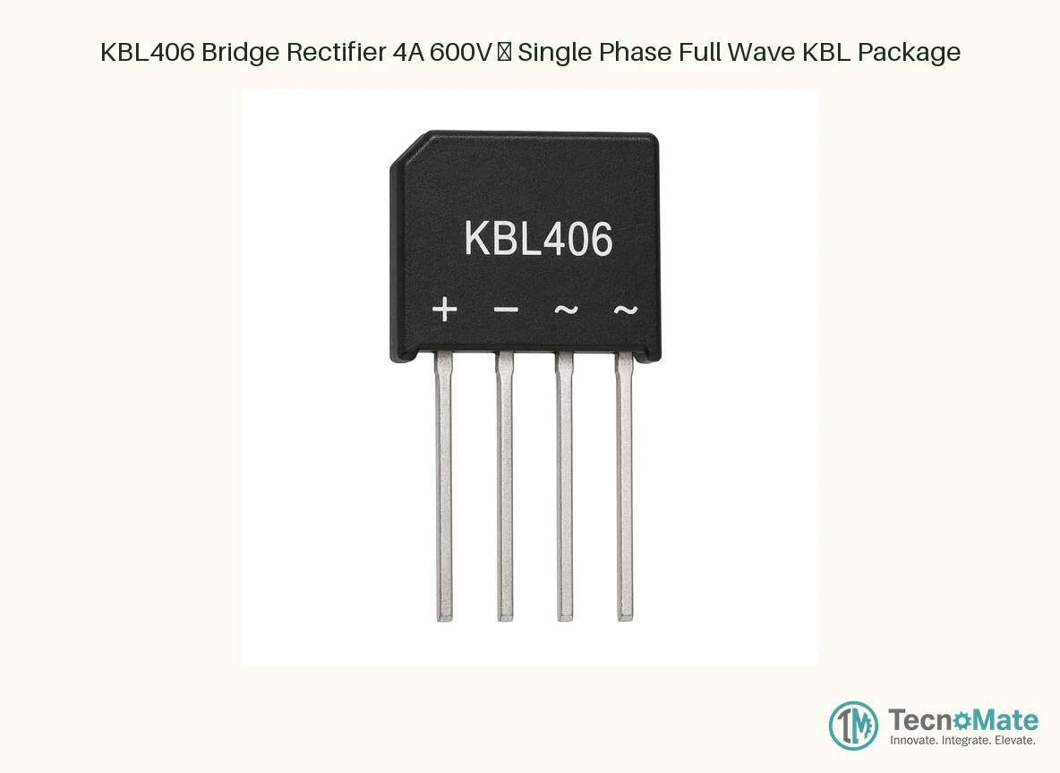KBL406 Bridge Rectifier 4A 600V – Single Phase Full Wave KBL Package