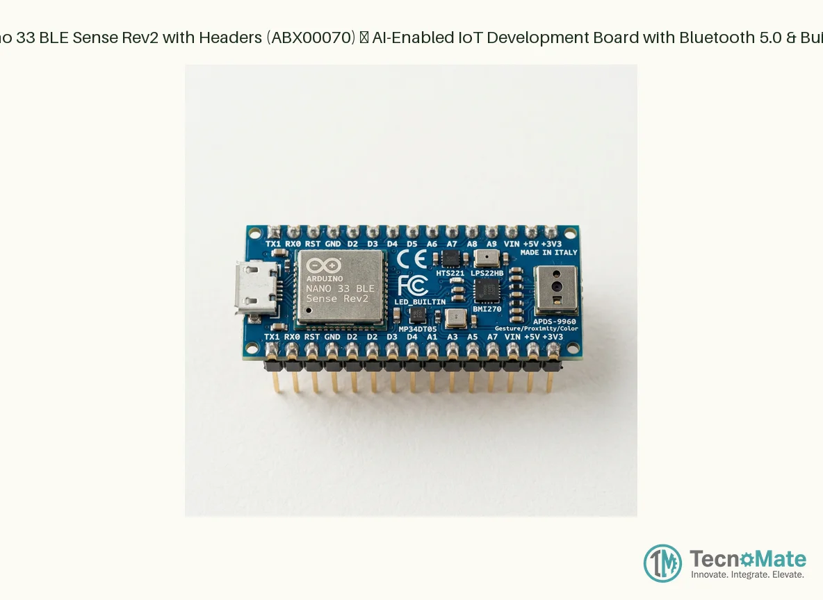 Arduino Nano 33 BLE Sense Rev2 with Headers (ABX00070) – AI-Enabled IoT Development Board with Bluetooth 5.0 & Built-in Sensors