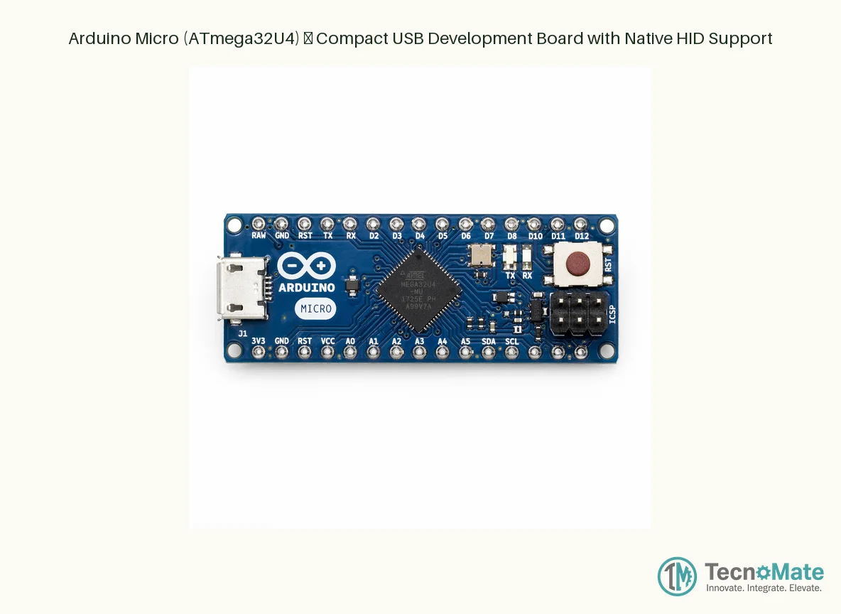 Arduino Micro (ATmega32U4) – Compact USB Development Board with Native HID Support