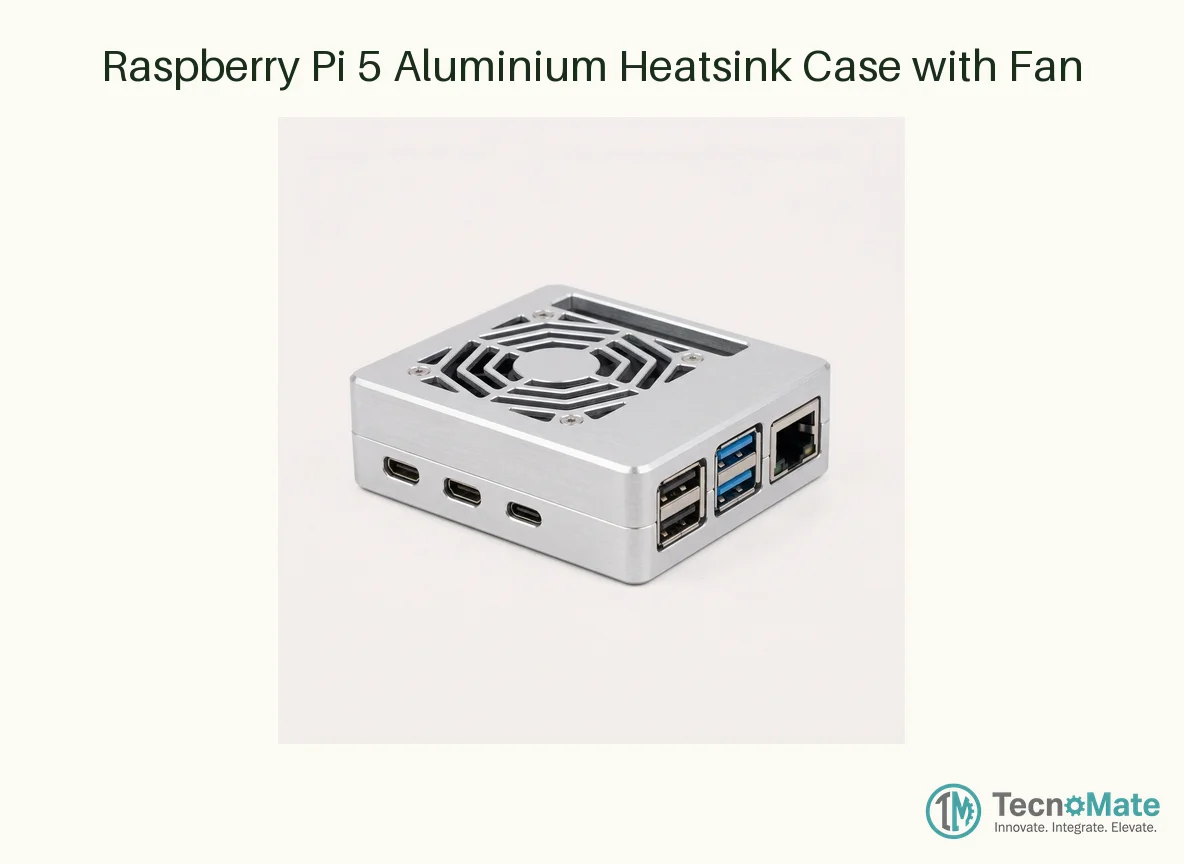 Raspberry Pi 5 Aluminium Heatsink Case with Fan