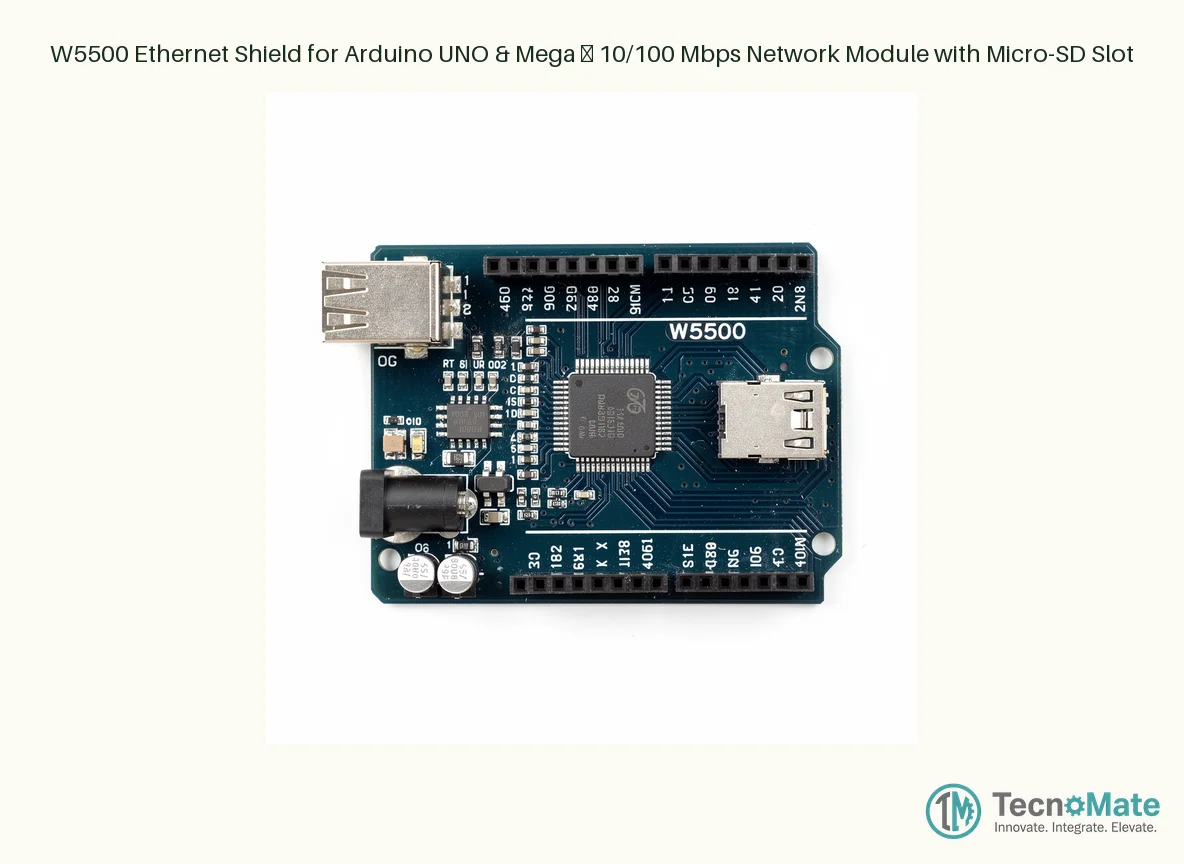 W5500 Ethernet Shield for Arduino UNO & Mega – 10/100 Mbps Network Module with Micro-SD Slot