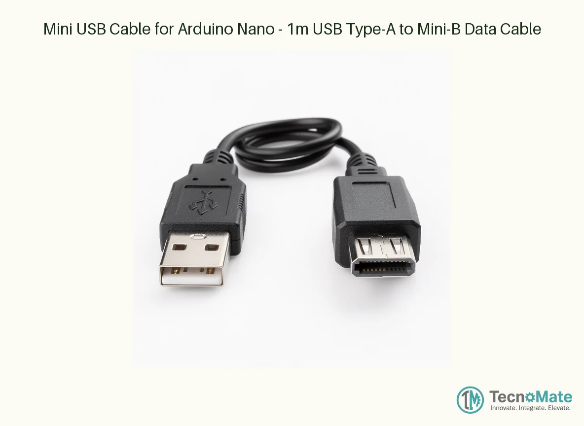 Mini USB Cable for Arduino Nano - 1m USB Type-A to Mini-B Data Cable