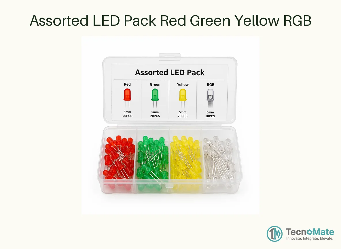 Assorted LED Pack Red Green Yellow RGB