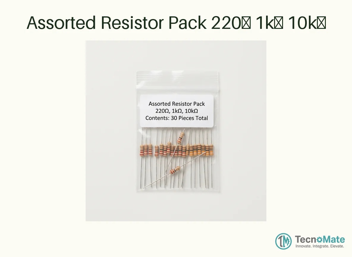 Assorted Resistor Pack 220Ω 1kΩ 10kΩ