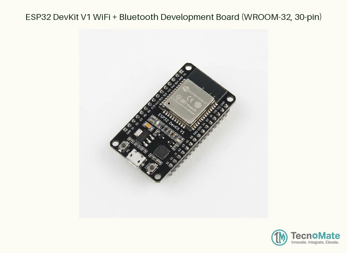 ESP32 DevKit V1 WiFi + Bluetooth Development Board (WROOM-32, 30-pin)
