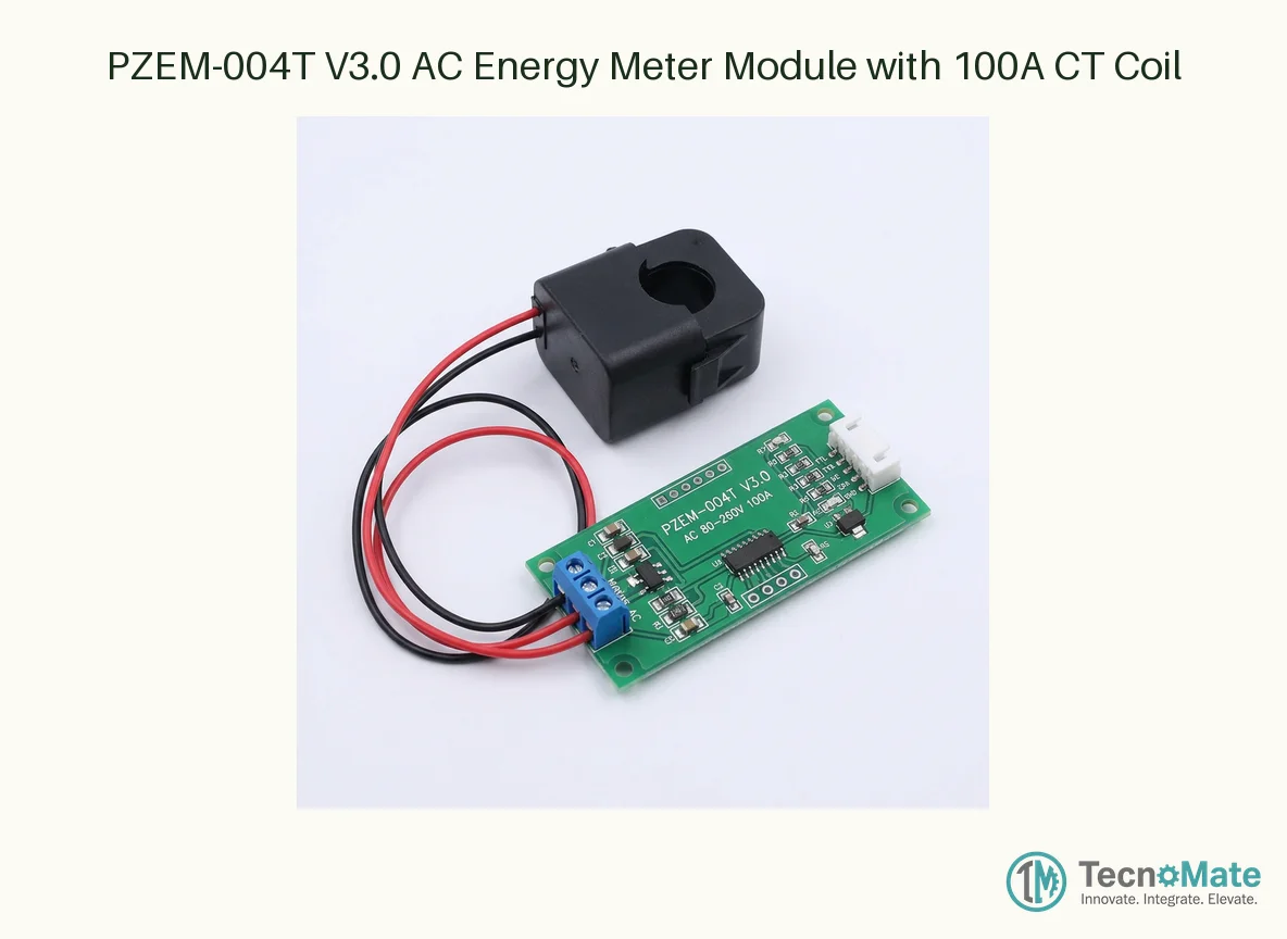 PZEM-004T V3.0 AC Energy Meter Module with 100A CT Coil