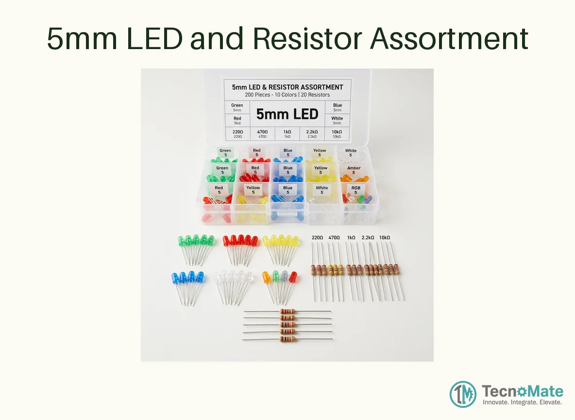 5mm LED and Resistor Assortment