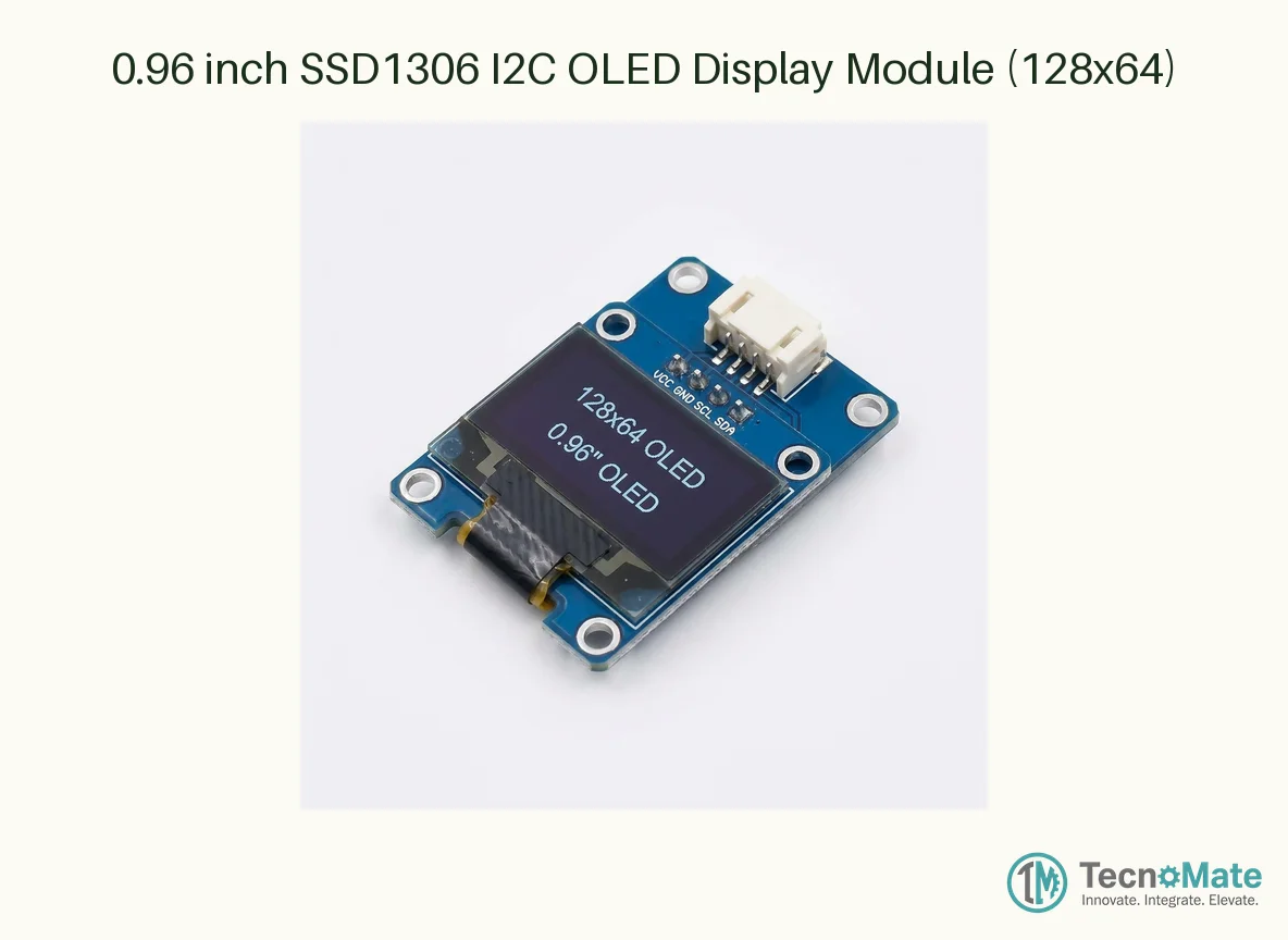 0.96 inch SSD1306 I2C OLED Display Module (128x64)