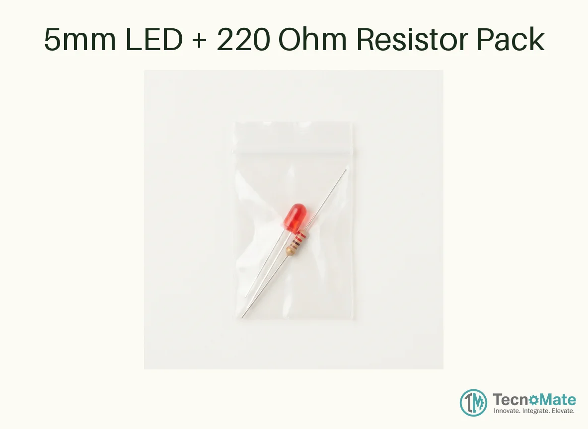 5mm LED + 220 Ohm Resistor Pack
