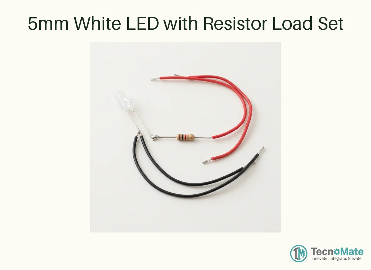 5mm White LED with Resistor Load Set