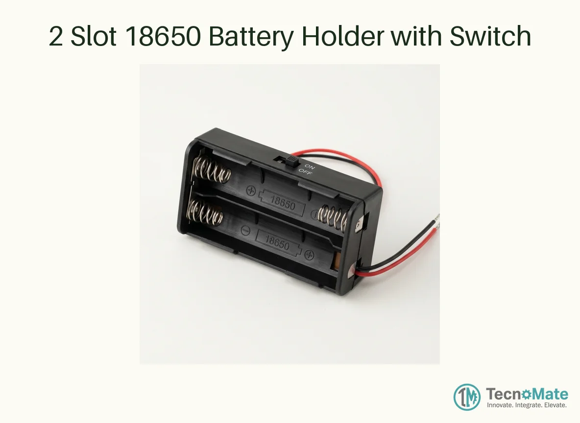 2 Slot 18650 Battery Holder with Switch