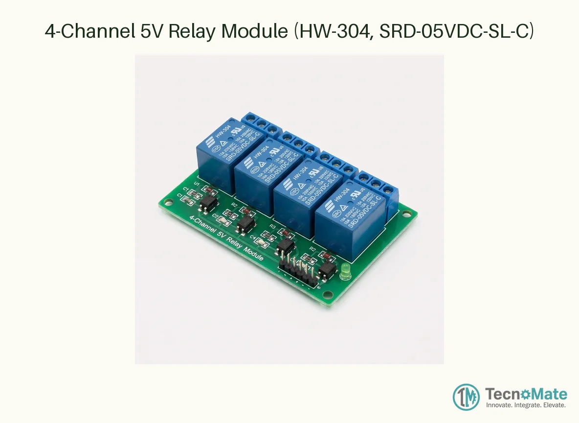 4-Channel 5V Relay Module (HW-304, SRD-05VDC-SL-C)