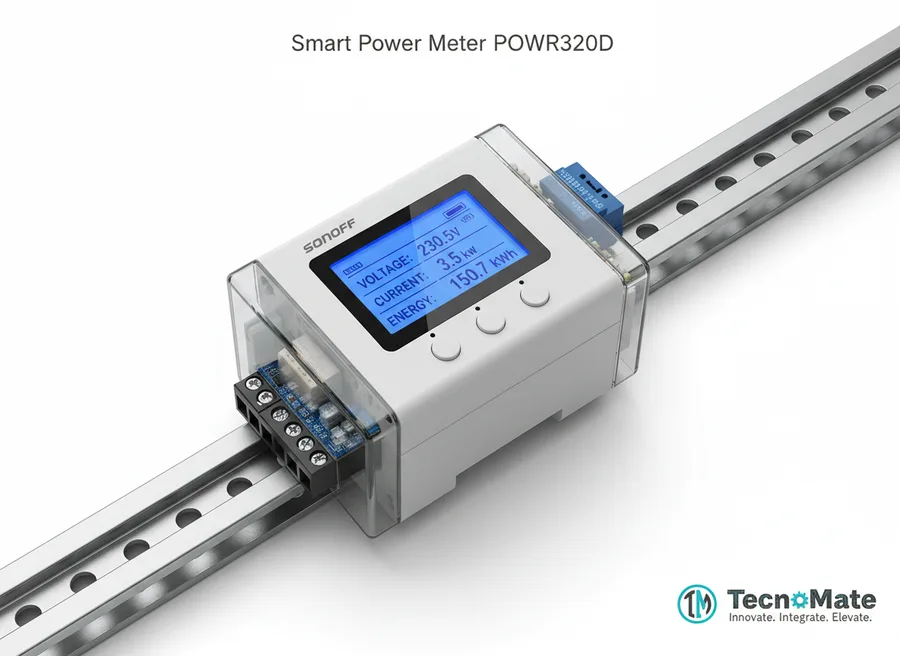 SMD Smart Power Meter Switch POWR320D 20A DIN Rail WiFi