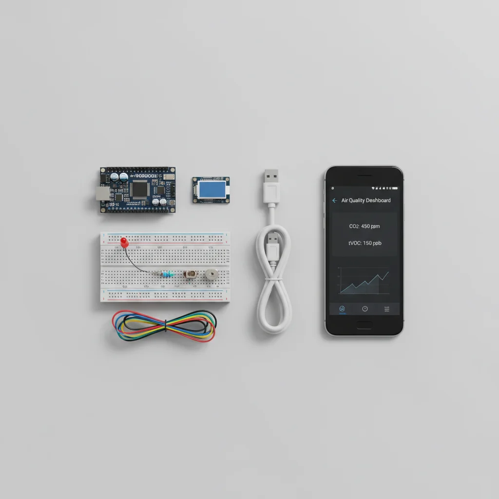 ESP32 Air Quality Monitor - All components