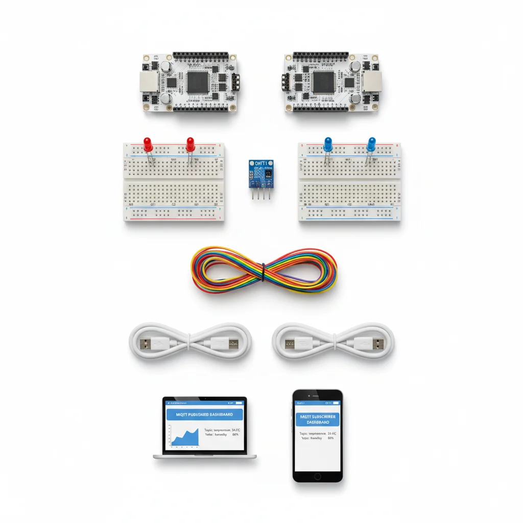 ESP32 MQTT Publisher and Subscriber - All components
