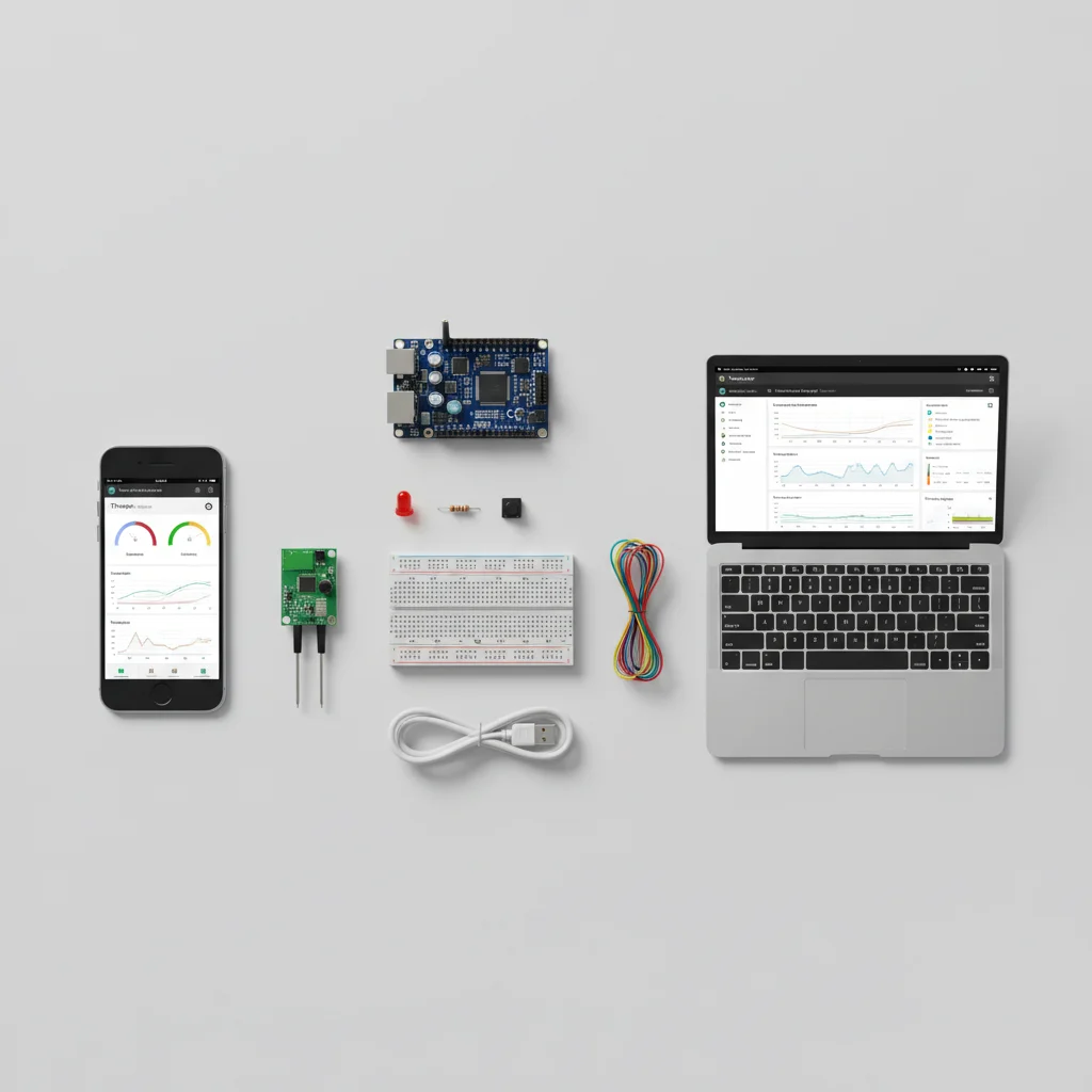 ESP32 ThingSpeak Data Logger - All components