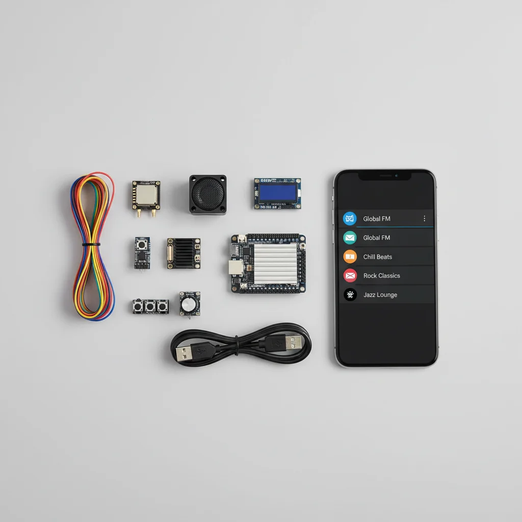 ESP32 Web Radio Streaming - All components