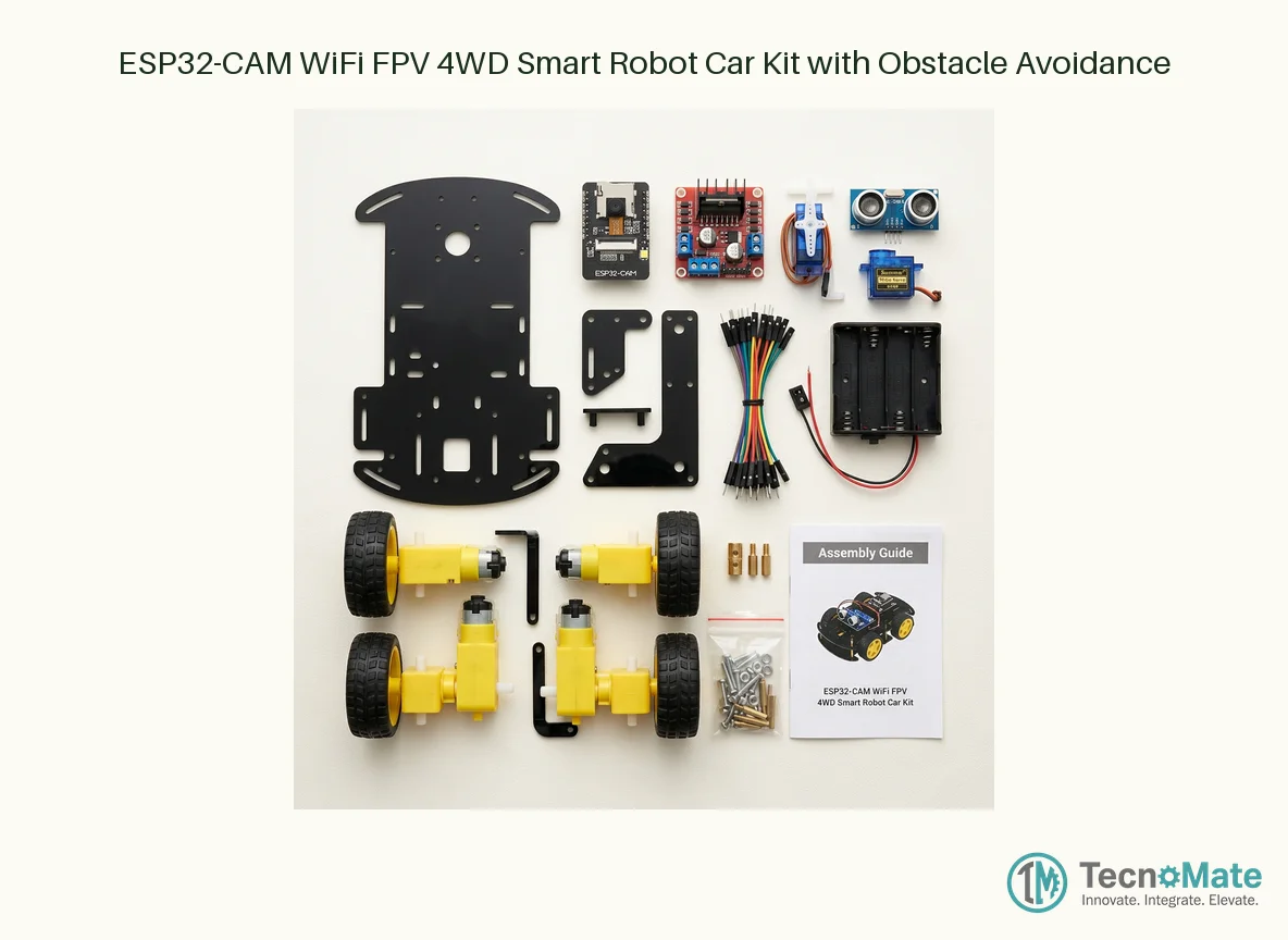 ESP32-CAM WiFi FPV 4WD Smart Robot Car Kit with Obstacle Avoidance