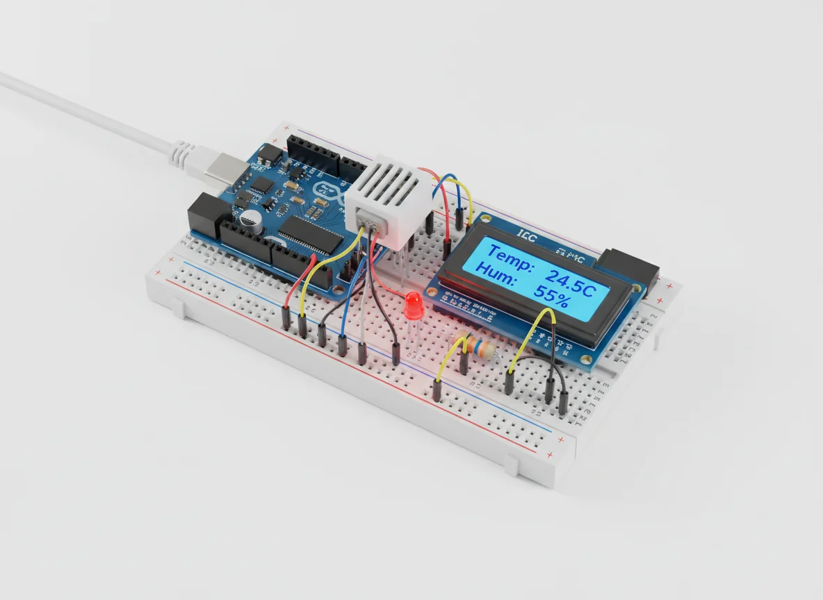 Temperature and Humidity Monitoring Using DHT11 / DHT22 & Arduino